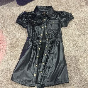 Faux leather dress for girls 5-6T never worn
